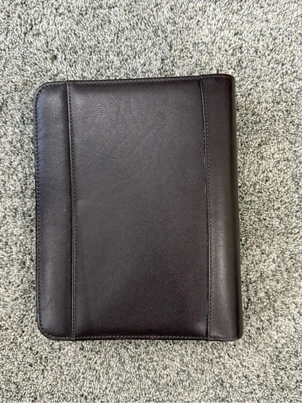 Vintage Franklin Covey Burgundy Leather 7 Ring Binder Zip Around Planner Pockets
